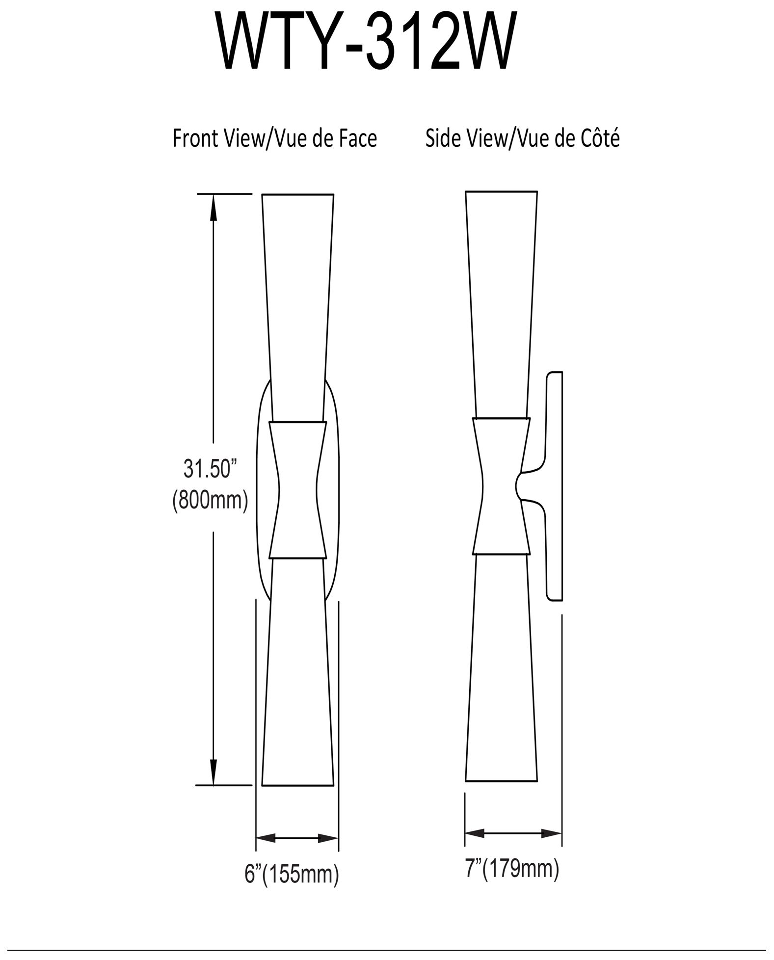 Image 3 Whitney 31.5" High 2-Light Matte Black Finish Wall Sconce w/ White Shade more views