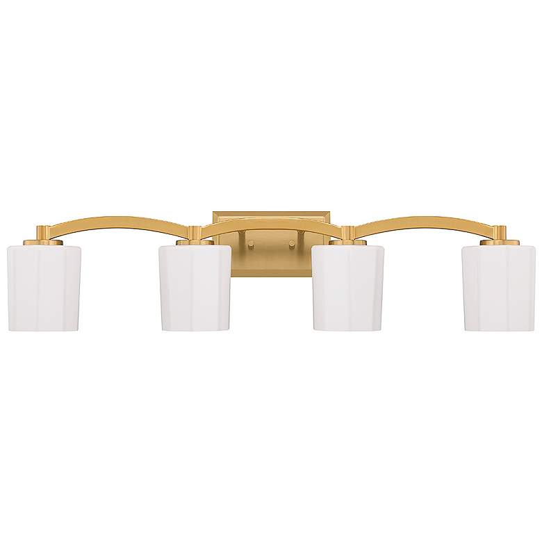 Image 2 Whitney 33" Wide Warm Brass 4-Light Vanity Bath Light more views