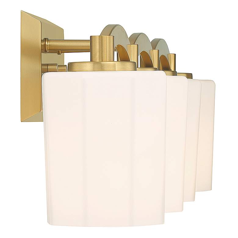 Image 5 Whitney 33" Wide Warm Brass 4-Light Vanity Bath Light more views
