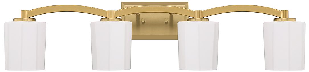 Image 2 Whitney 4-Light Bathroom Vanity Light in Warm Brass more views