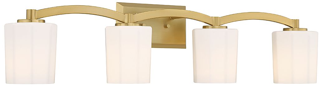 Image 3 Whitney 4-Light Bathroom Vanity Light in Warm Brass more views