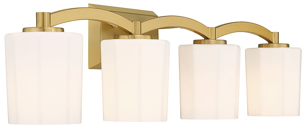 Image 4 Whitney 4-Light Bathroom Vanity Light in Warm Brass more views