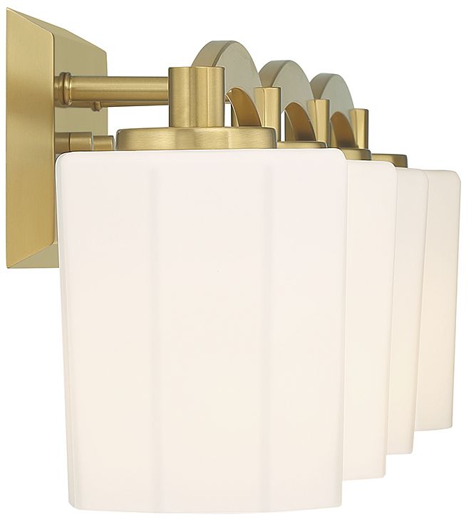 Image 5 Whitney 4-Light Bathroom Vanity Light in Warm Brass more views