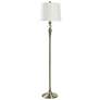 Whitney 64" High Brushed Steel Floor Lamp With Off White Shade