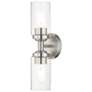 3_Whittier 15 1/2" High Brushed Nickel 2-Light Wall Sconce