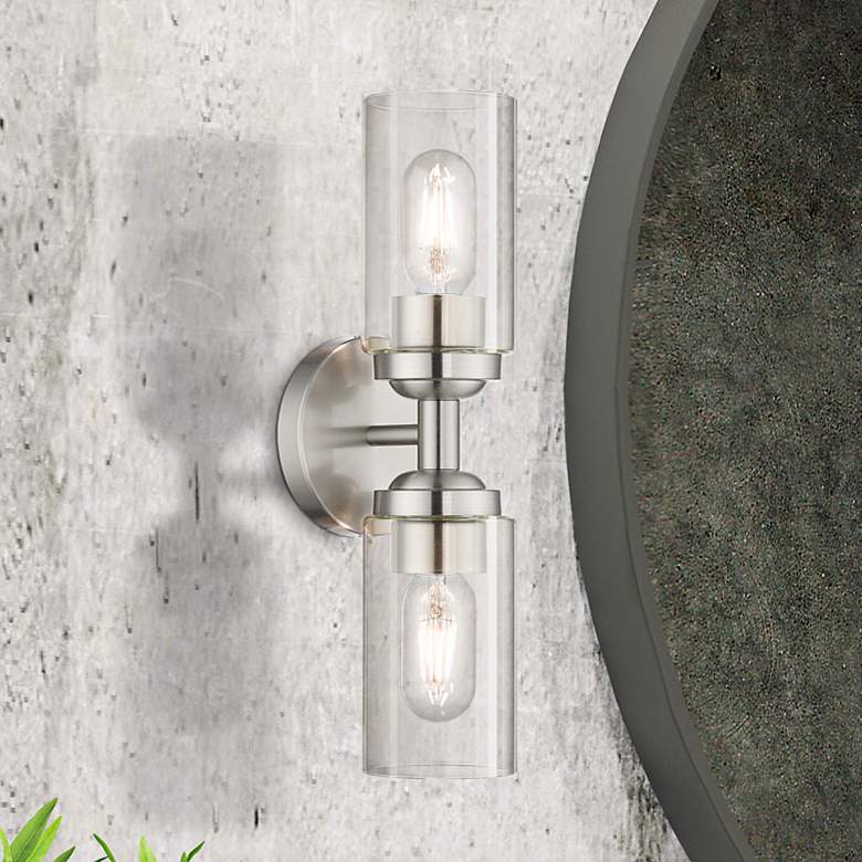 Image 2 Whittier 15 1/2" High Brushed Nickel 2-Light Wall Sconce