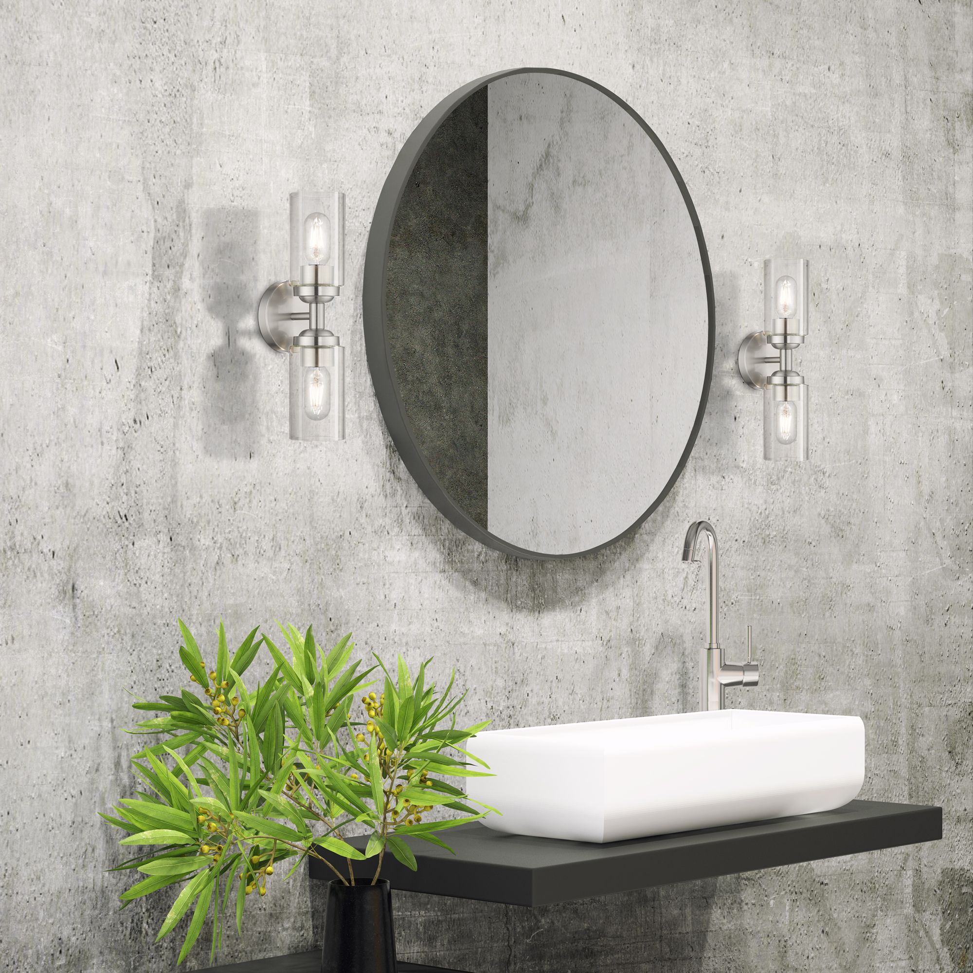 Whittier 15 1/2" High Brushed Nickel 2-Light Wall Sconce in scene