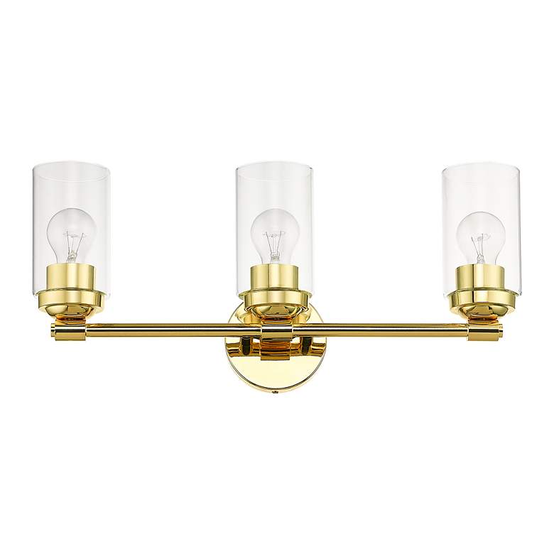 Image 5 Whittier 22" Wide Polished Brass 3-Light Bath Light more views