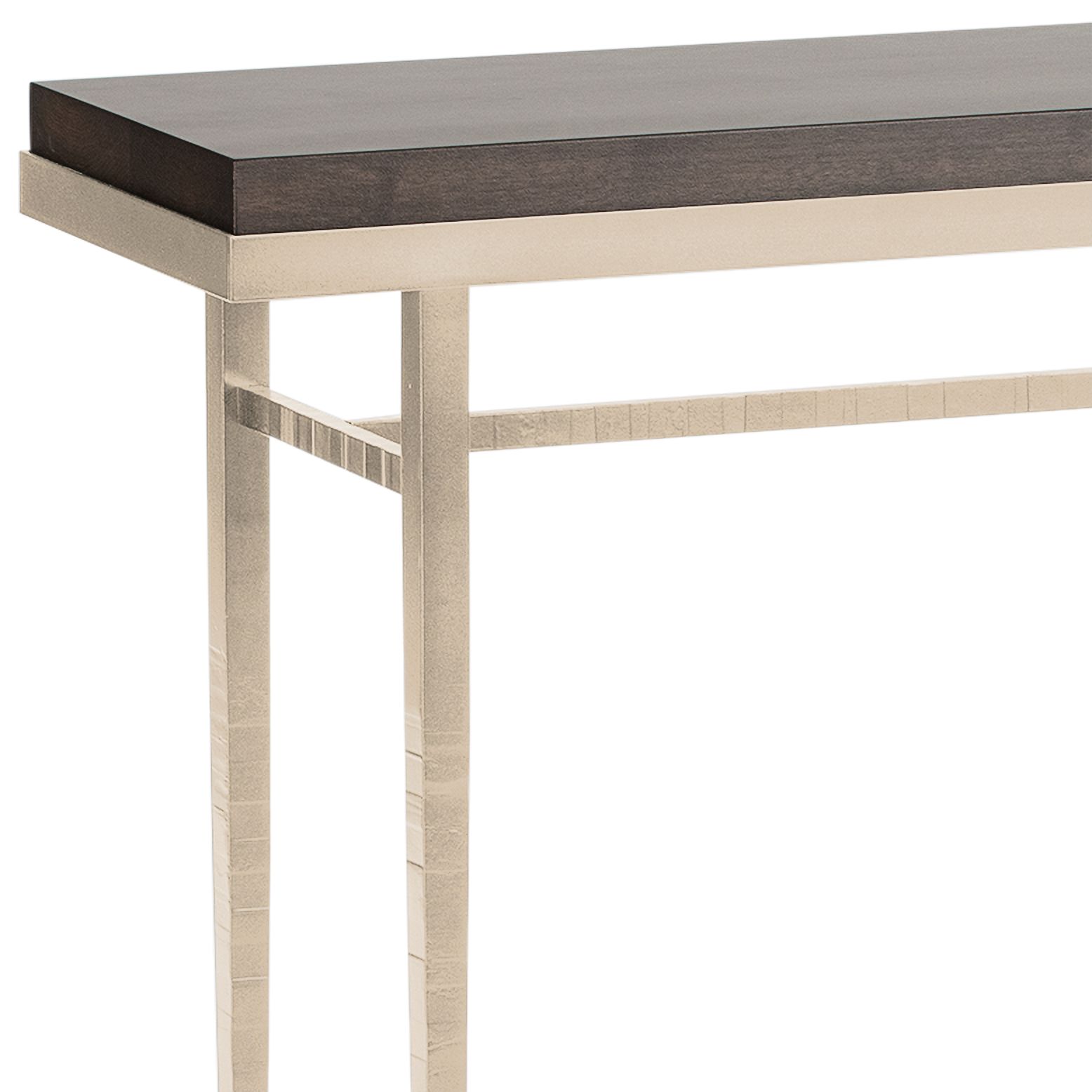 Image 2 Wick 11.5" Wide Soft Gold And Maple Espresso Console Table more views