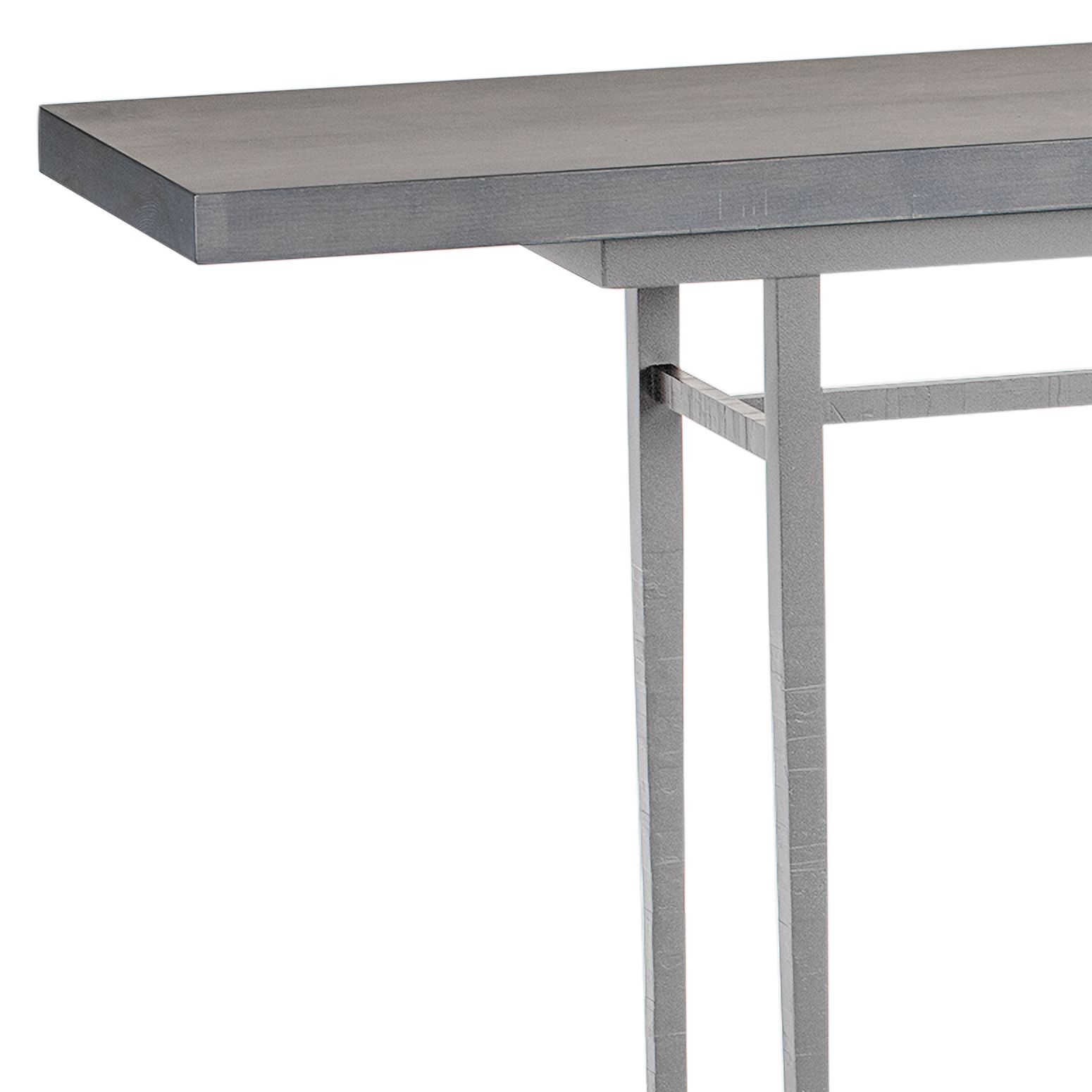 Image 2 Wick 14" Wide Vintage Platinum And Maple Grey Console Table more views