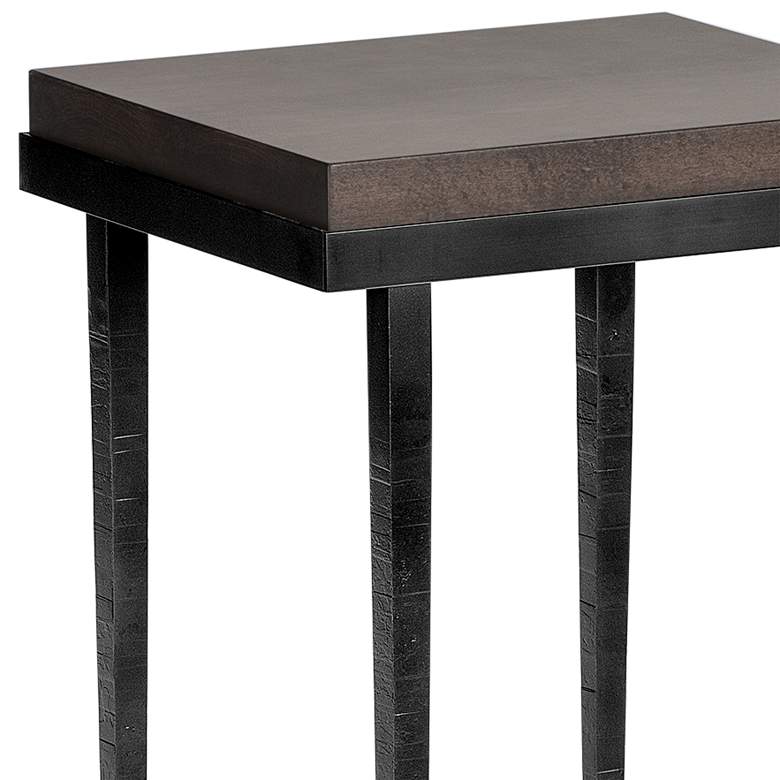 Wick 16&quot; Wide Espresso Wood and Black Metal Side Table more views