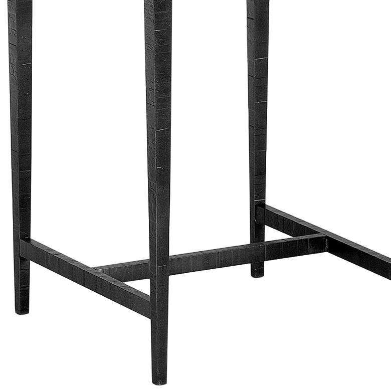 Wick 16 inch Wide Espresso Wood and Black Metal Side Table more views