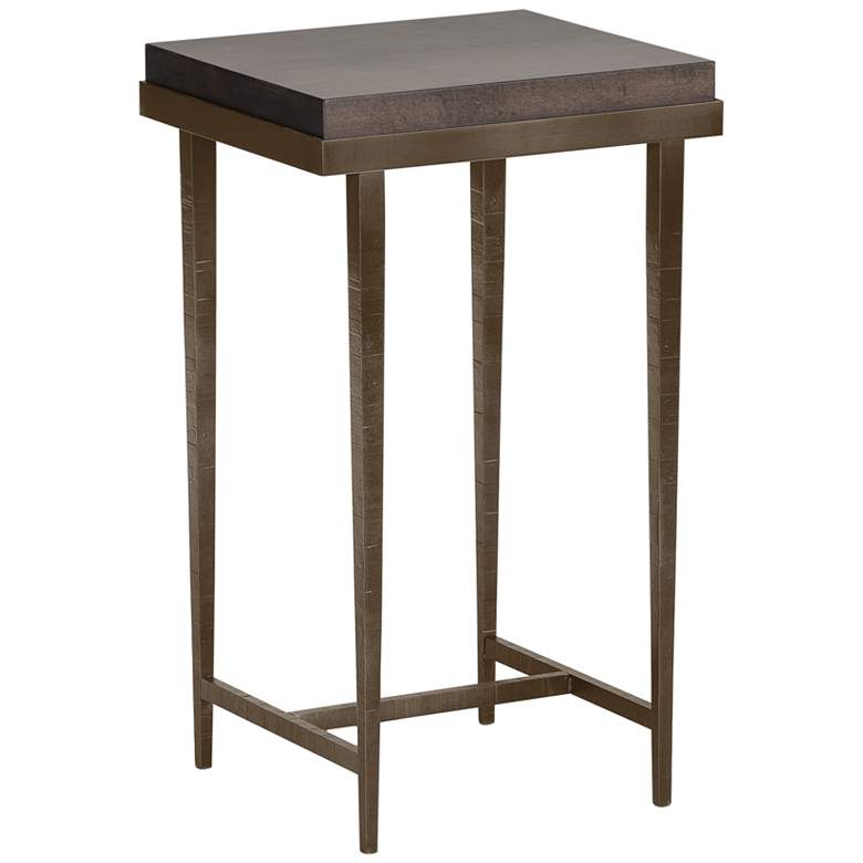 Image 1 Wick 16" Wide Espresso Wood and Bronze Metal Side Table