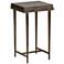 Wick 16" Wide Espresso Wood and Bronze Metal Side Table