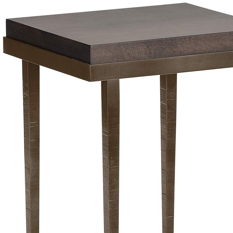 Wick 16 inch Wide Espresso Wood and Bronze Metal Side Table more views