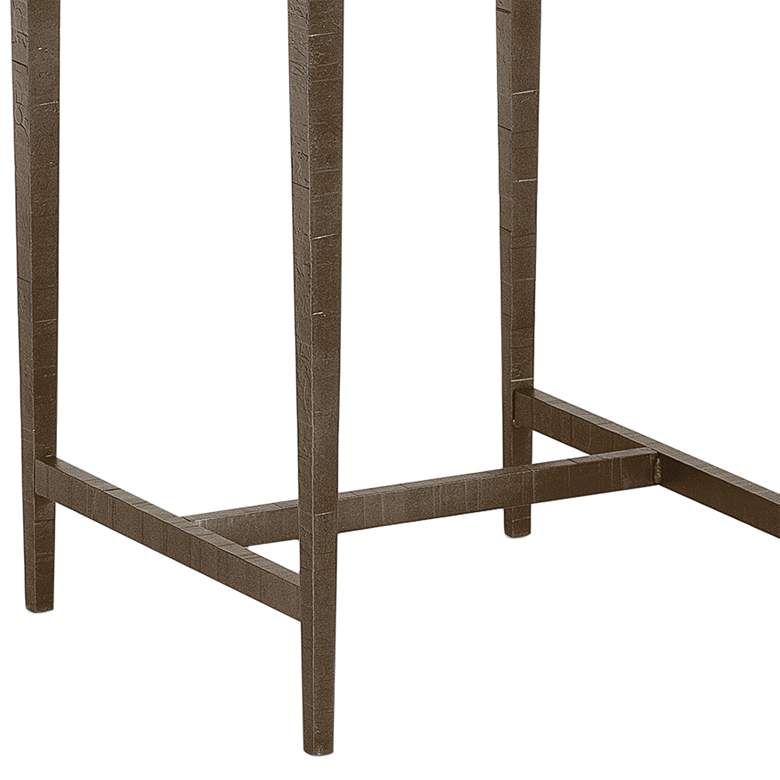 Wick 16 inch Wide Espresso Wood and Bronze Metal Side Table more views