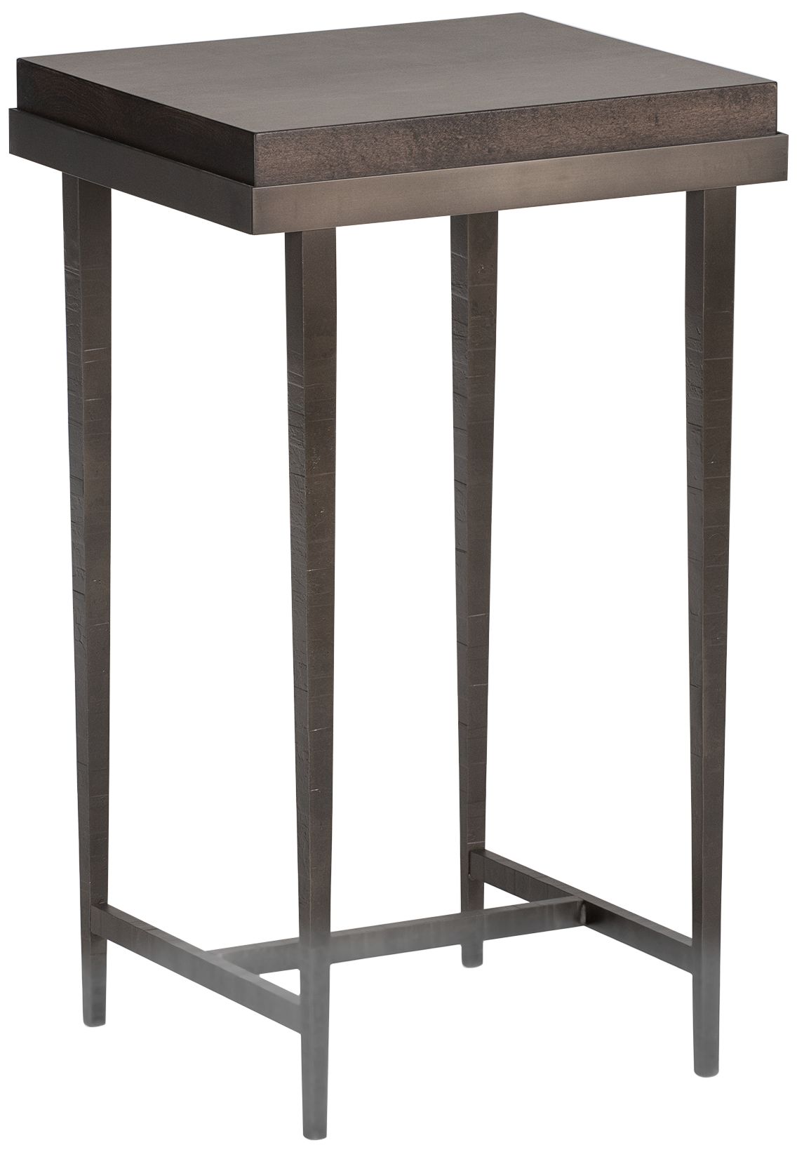 dark wood and metal side table