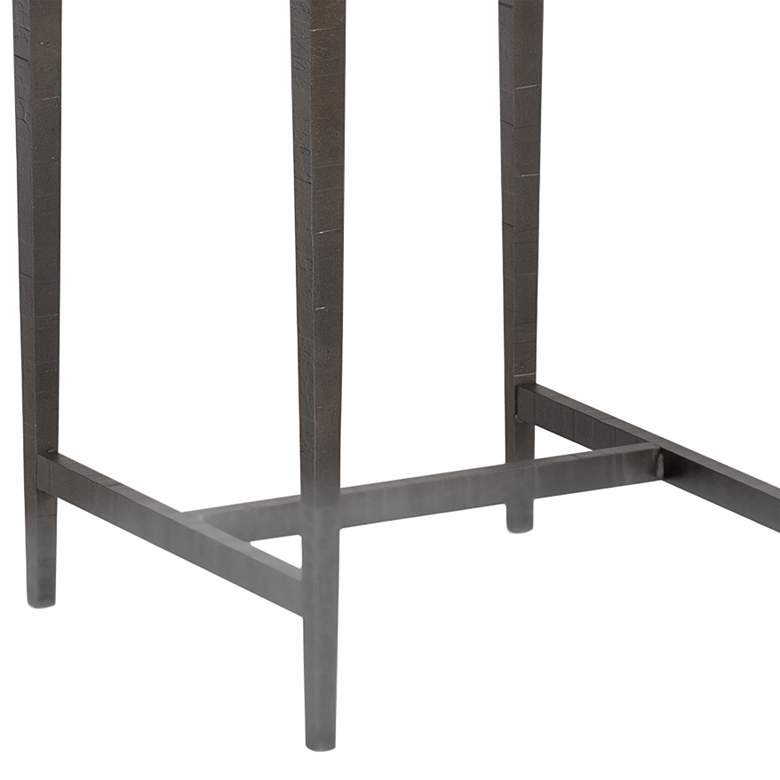 Wick 16&quot; Wide Espresso Wood and Dark Smoke Metal Side Table more views