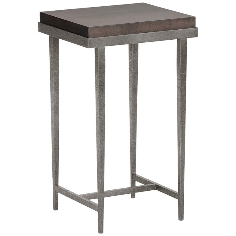 Wick 16&quot; Wide Espresso Wood and Natural Iron Side Table