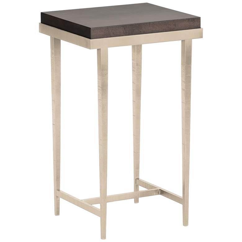 Wick 16&quot; Wide Espresso Wood and Soft Gold Metal Side Table