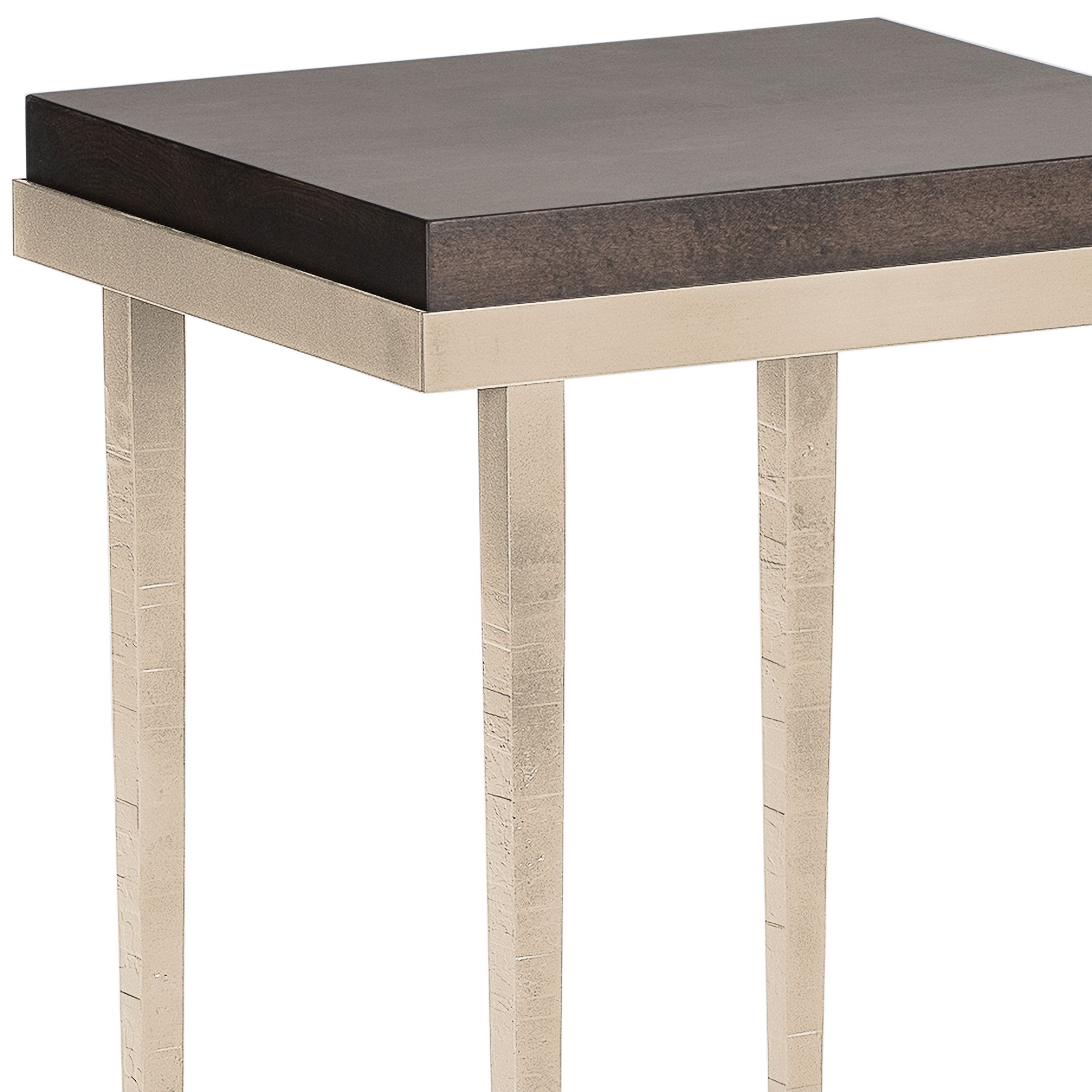 Image 2 Wick 16" Wide Espresso Wood and Soft Gold Metal Side Table more views