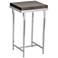 Wick 16" Wide Espresso Wood and Sterling Metal Side Table