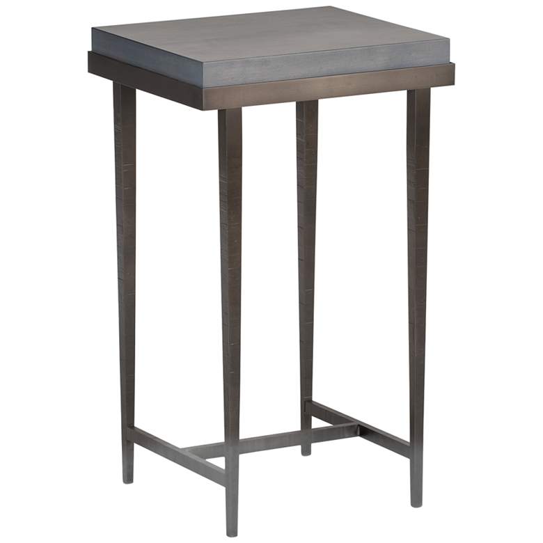 Image 1 Wick 16 inch Wide Gray Wood and Dark Smoke Metal Side Table