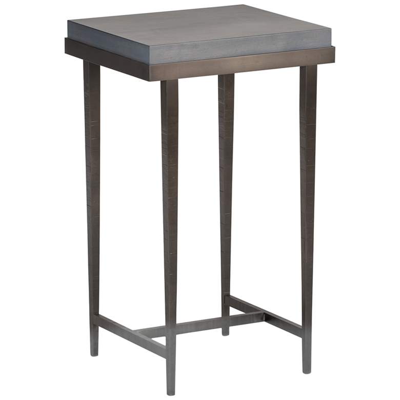 Image 1 Wick 16" Wide Gray Wood and Dark Smoke Metal Side Table