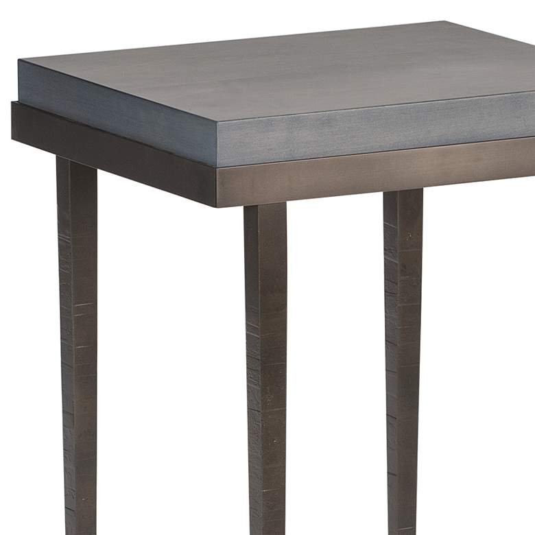 Wick 16&quot; Wide Gray Wood and Dark Smoke Metal Side Table more views