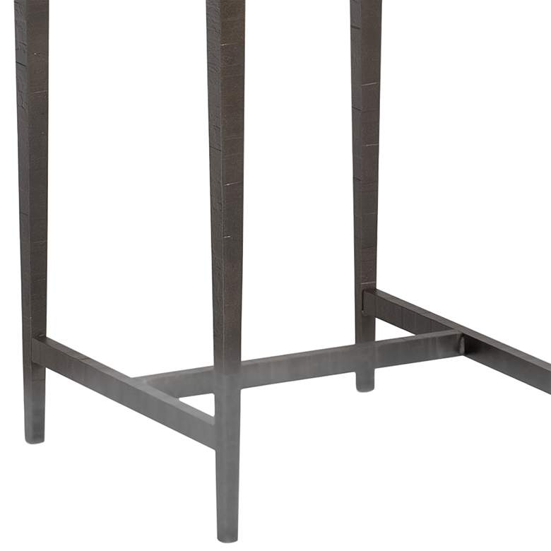 Wick 16 inch Wide Gray Wood and Dark Smoke Metal Side Table more views