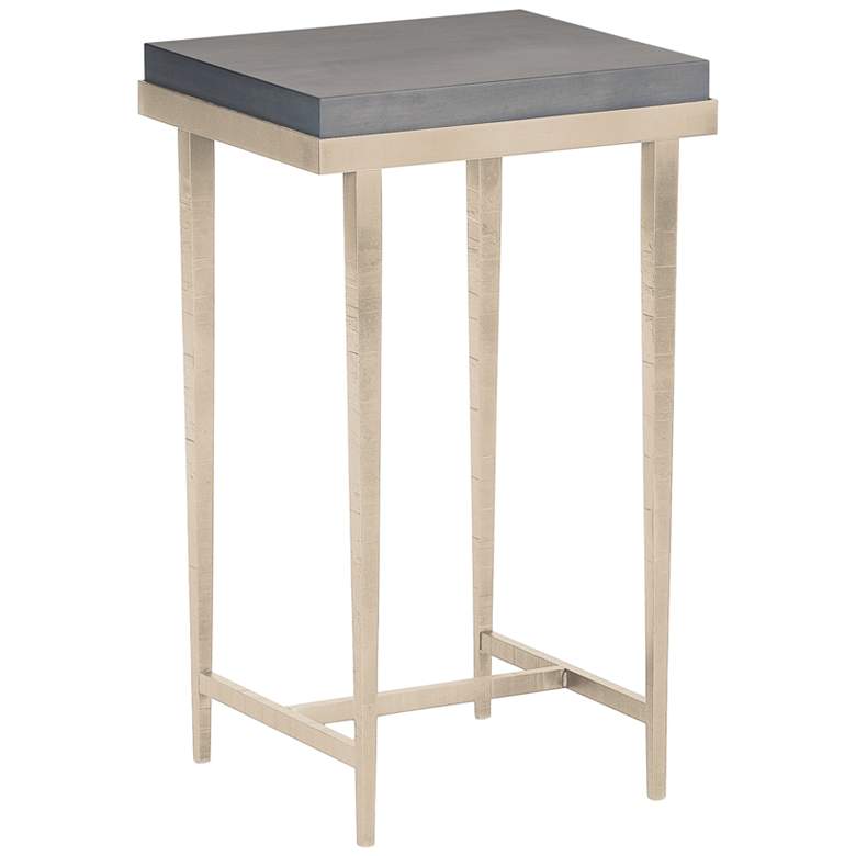 Image 1 Wick 16" Wide Gray Wood and Soft Gold Metal Side Table