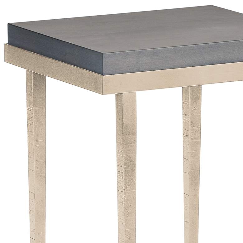 Wick 16 inch Wide Gray Wood and Soft Gold Metal Side Table more views