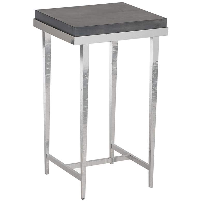 Image 1 Wick 16" Wide Gray Wood and Sterling Metal Side Table