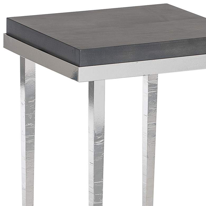Wick 16&quot; Wide Gray Wood and Sterling Metal Side Table more views