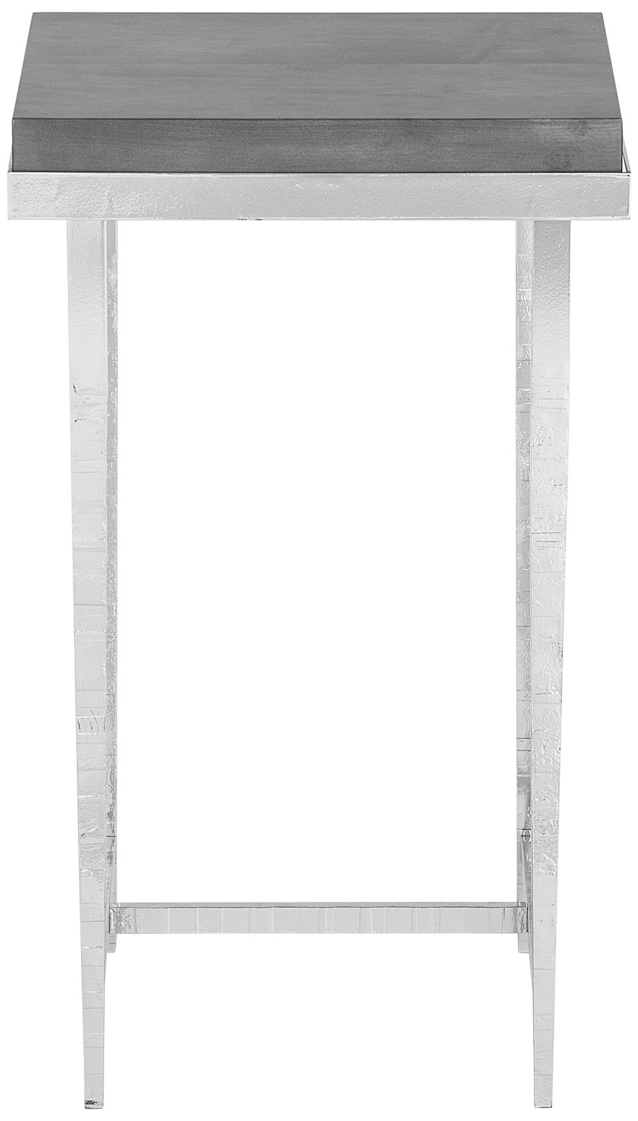 Wick 16" Wide Gray Wood and Sterling Metal Side Table