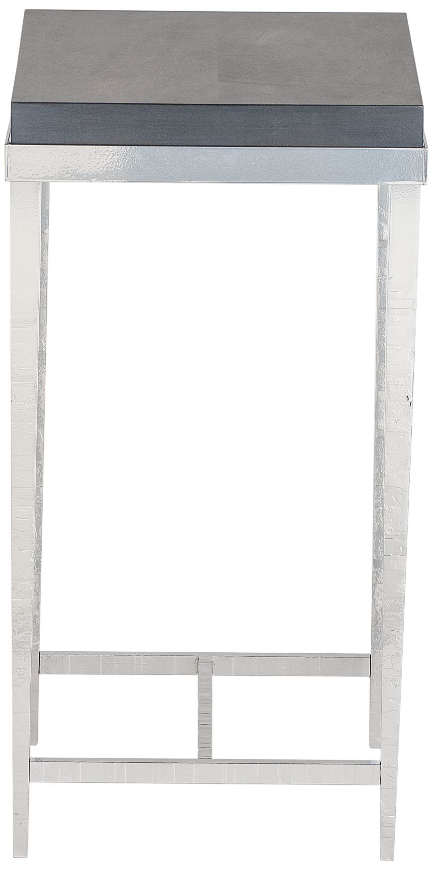 Wick 16" Wide Gray Wood and Sterling Metal Side Table