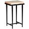 Wick 16" Wide Natural Wood and Black Metal Side Table