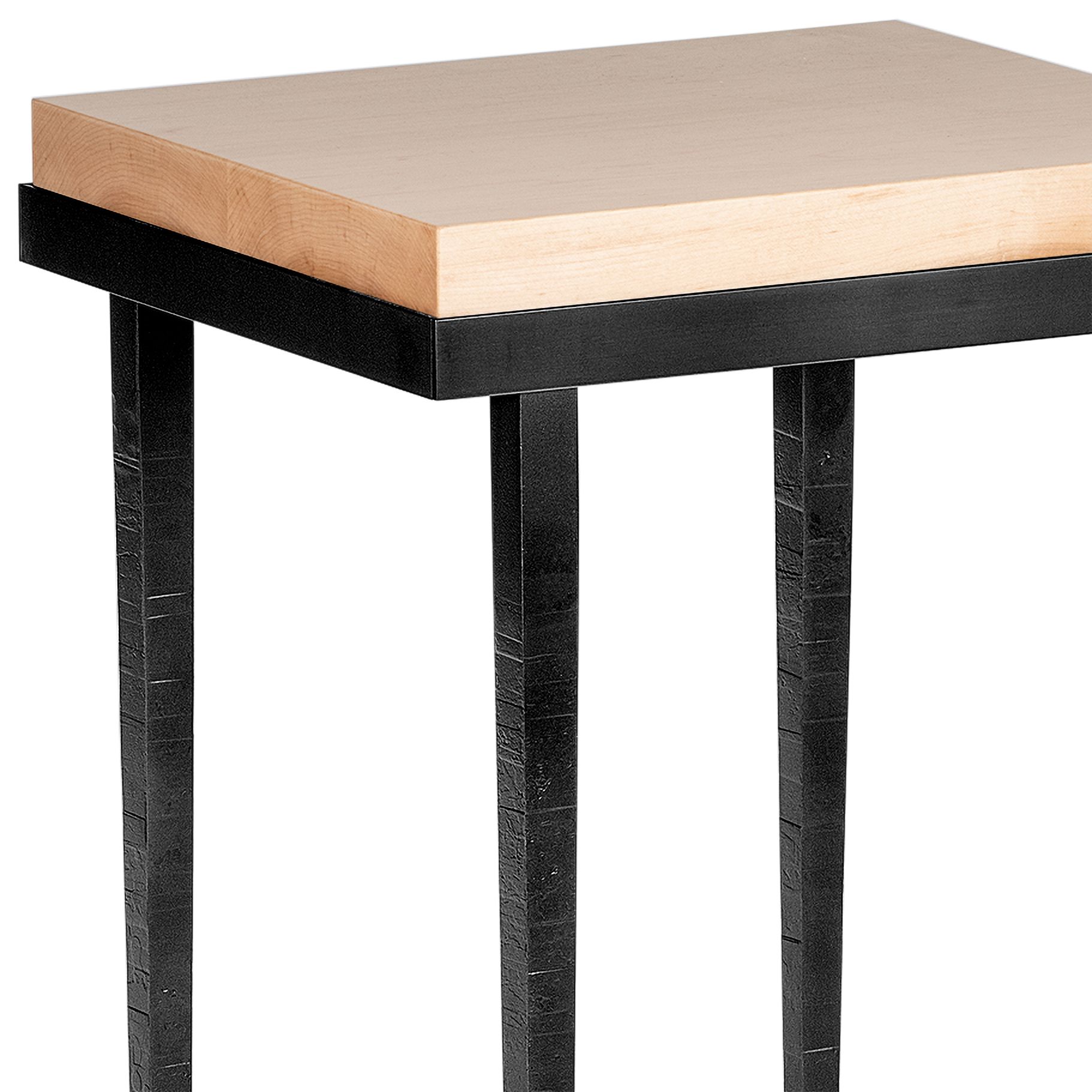 Image 2 Wick 16" Wide Natural Wood and Black Metal Side Table more views