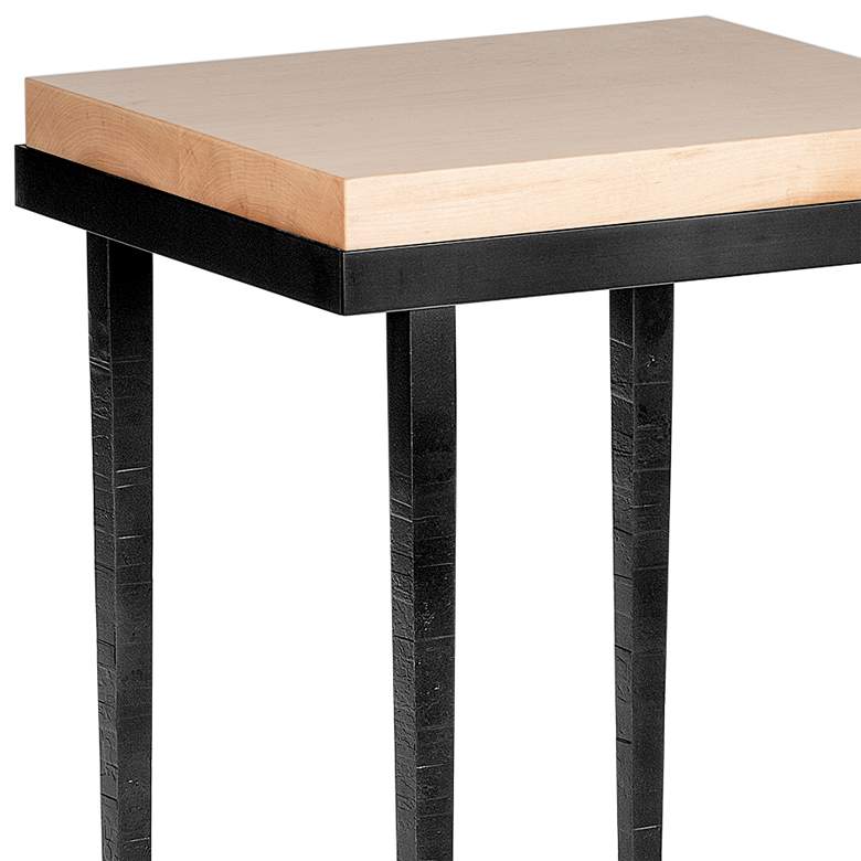 Wick 16&quot; Wide Natural Wood and Black Metal Side Table more views