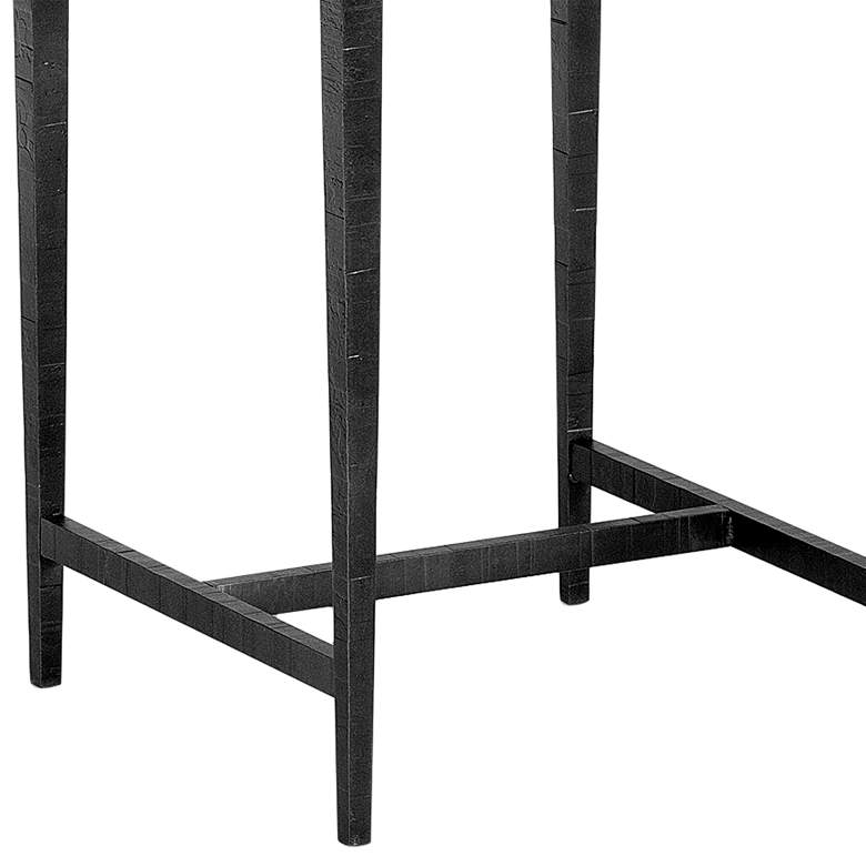 Wick 16 inch Wide Natural Wood and Black Metal Side Table more views