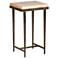 Wick 16" Wide Natural Wood and Bronze Metal Side Table