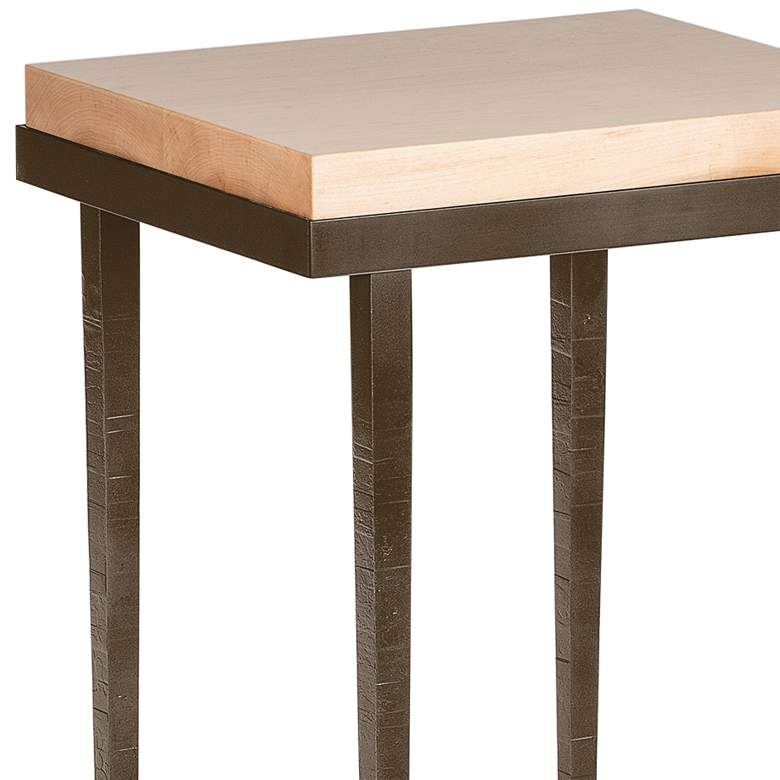 Wick 16&quot; Wide Natural Wood and Bronze Metal Side Table more views