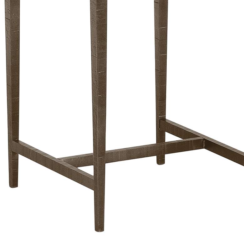 Wick 16 inch Wide Natural Wood and Bronze Metal Side Table more views