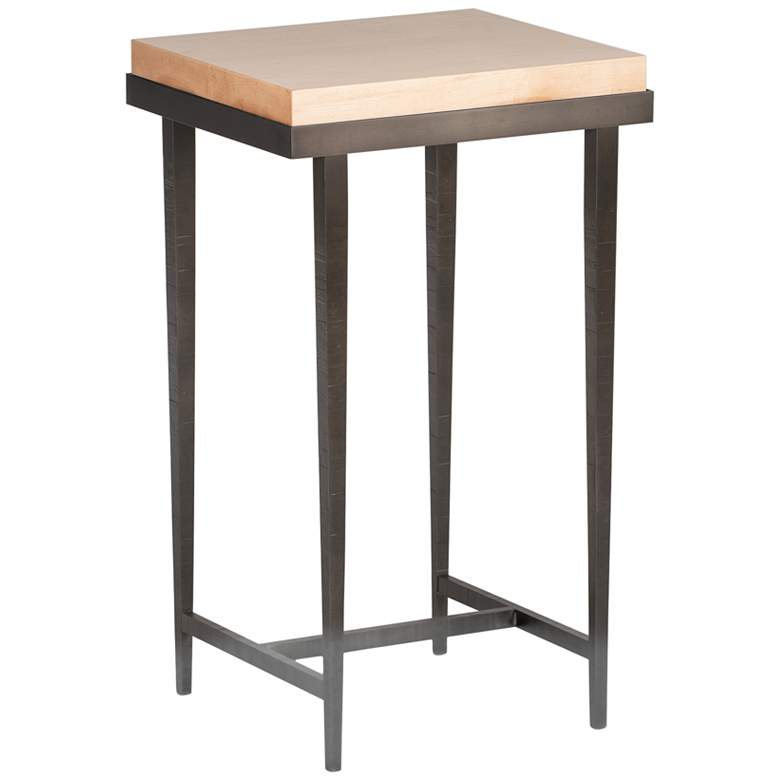 Image 1 Wick 16" Wide Natural Wood and Dark Smoke Metal Side Table
