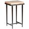 Wick 16" Wide Natural Wood and Dark Smoke Metal Side Table