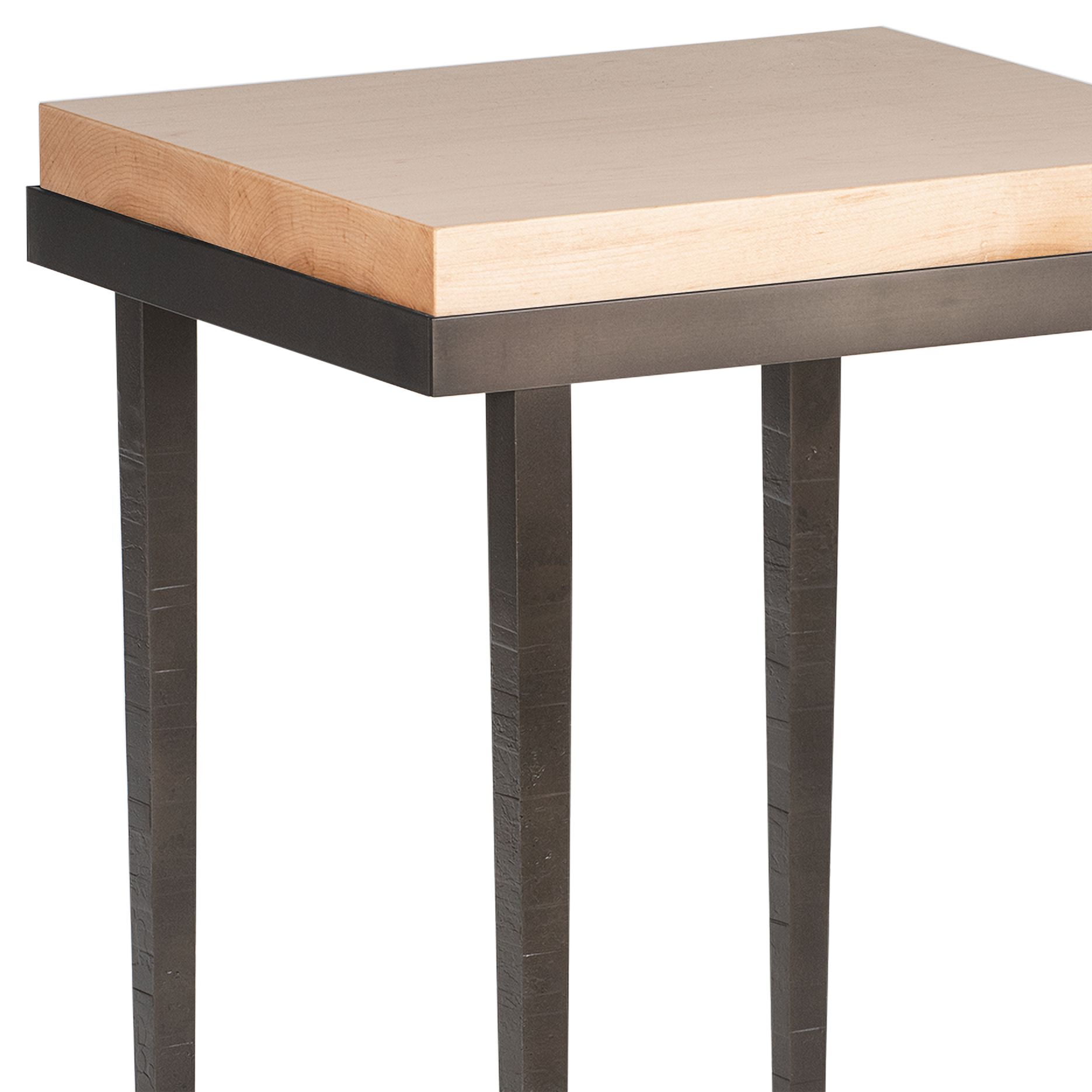 Image 2 Wick 16" Wide Natural Wood and Dark Smoke Metal Side Table more views