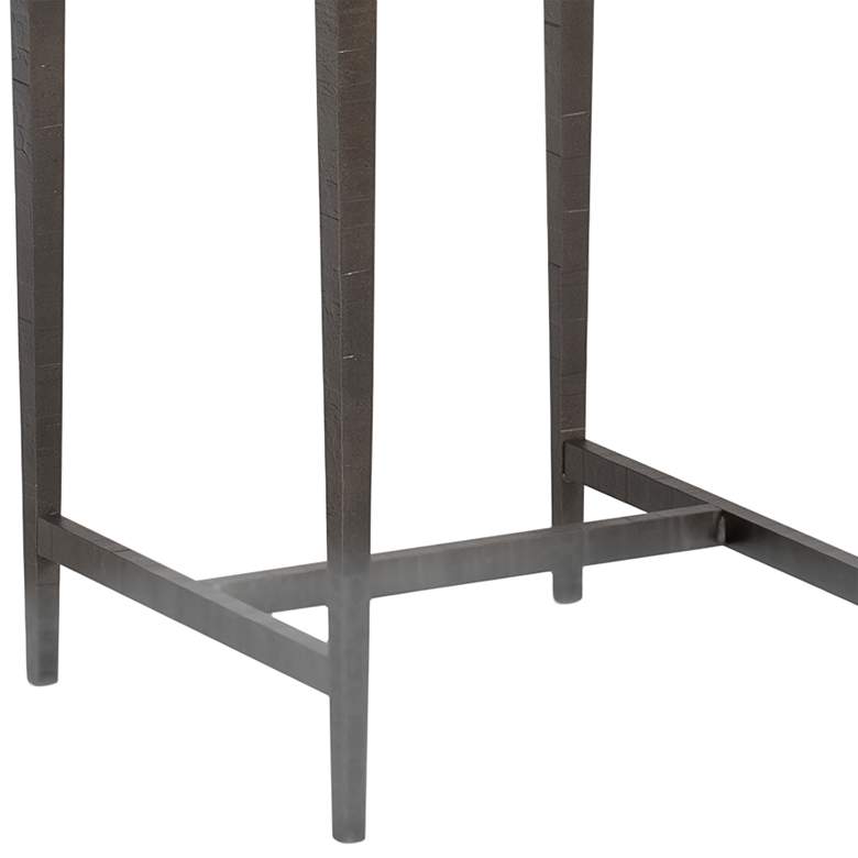 Wick 16&quot; Wide Natural Wood and Dark Smoke Metal Side Table more views
