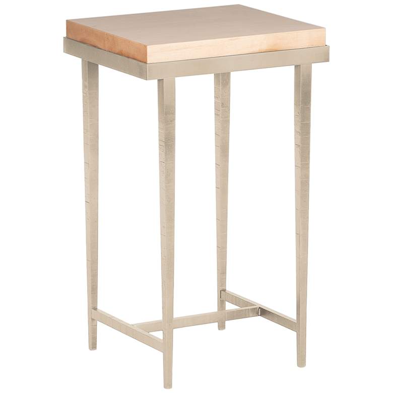 Image 1 Wick 16" Wide Natural Wood and Soft Gold Metal Side Table
