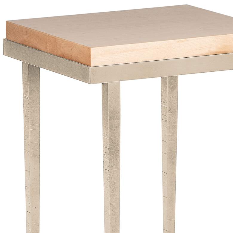 Image 2 Wick 16" Wide Natural Wood and Soft Gold Metal Side Table more views