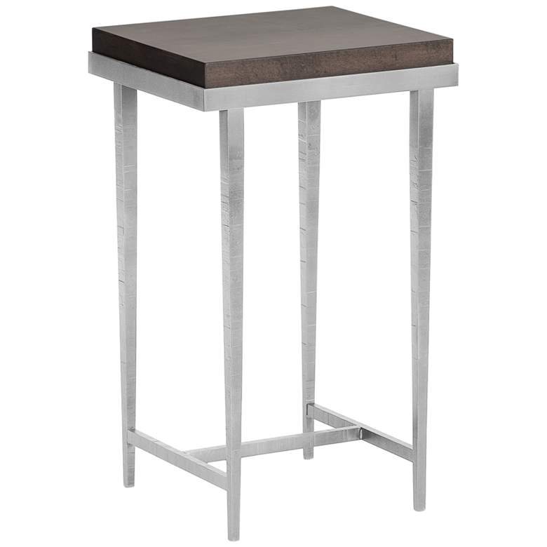 Image 1 Wick 16 inchW Espresso Wood Vintage Platinum Metal Side Table